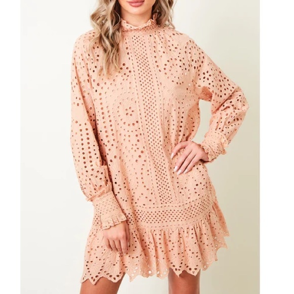 Saints and Hearts Cream Eyelet Lace Dress Sz Lg NWT - Picture 5 of 5